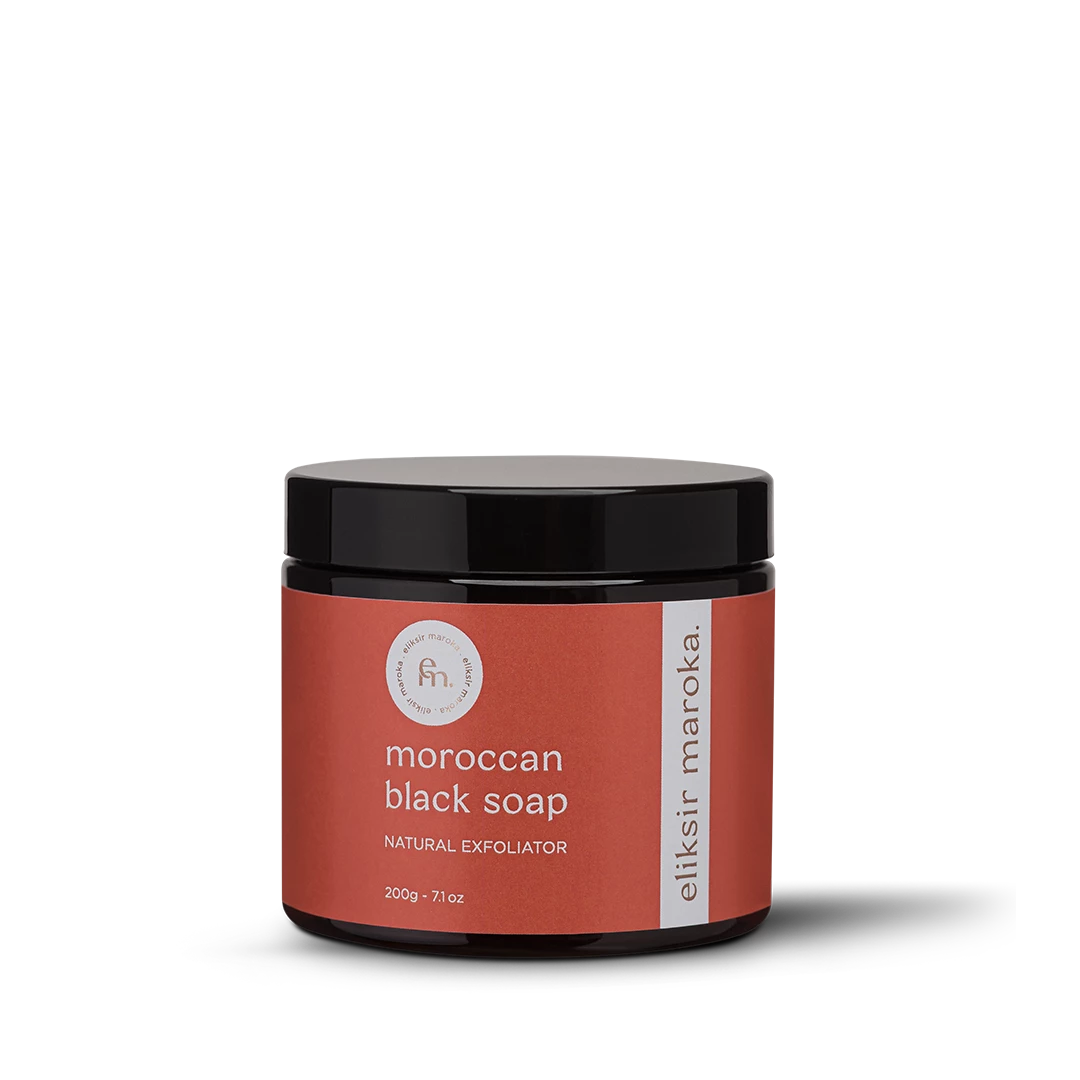 marokkanische schwarze Seife - Natürlicher Peeling, 200g, Eliksir Maroka